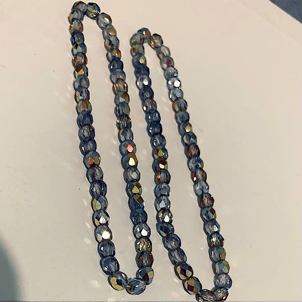 Vintage Crystal Prism Bracelet Bead Faceted Iridescent Stretch (2 set) - Picture 7 of 12